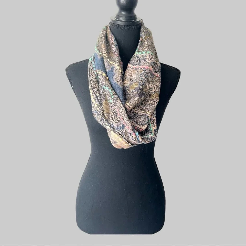 Baba Boho Paisley Colorful Infinity Scarf